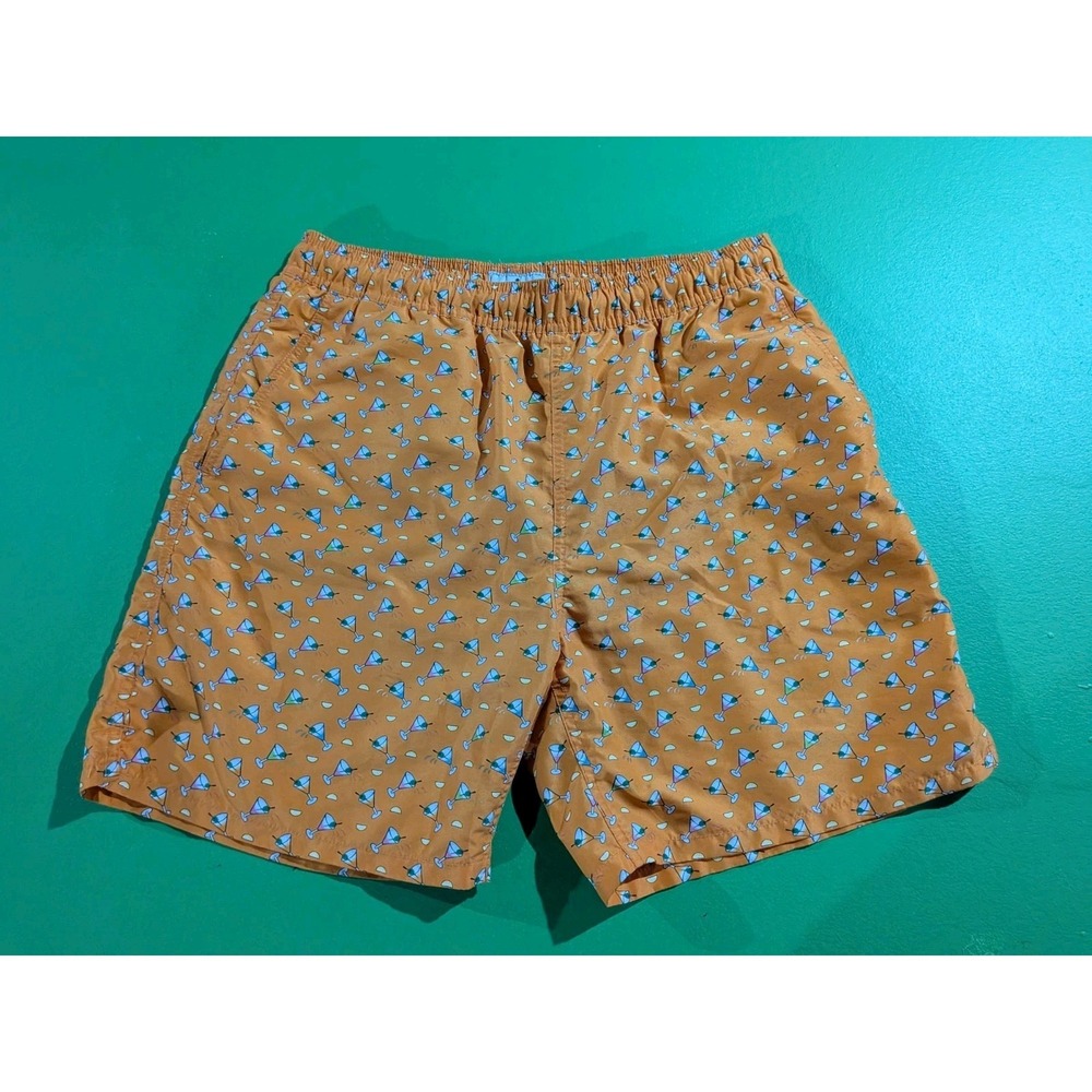 Southern Pines Trunks Swim Trunks Orange Martini Print Mens Medium (30/6)